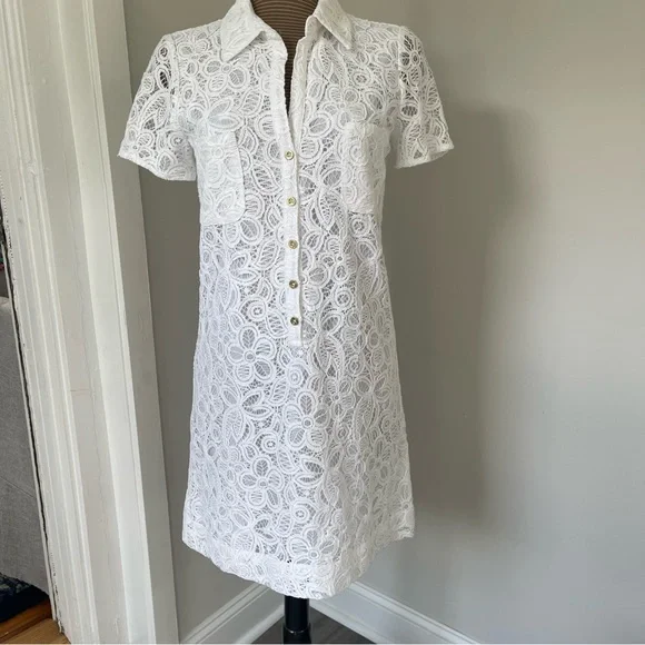 Lilly Pulitzer Nelle Lace Button-Down Dress size 4 NWT - Picture 1 of 11